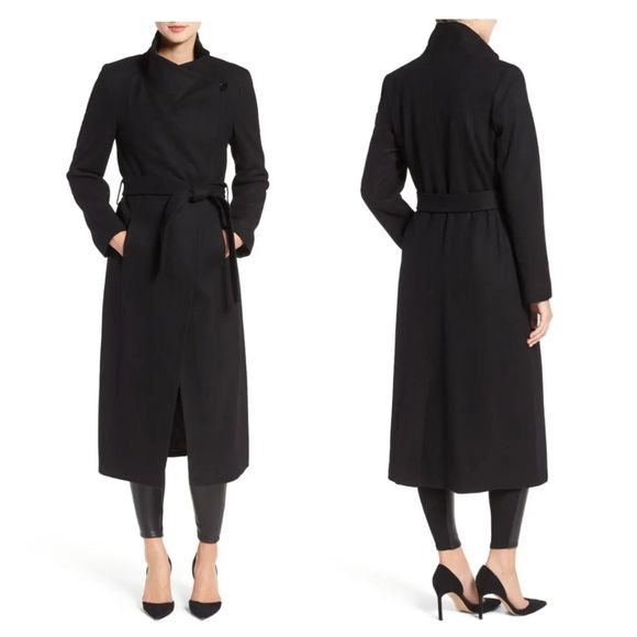 black wool maxi coat